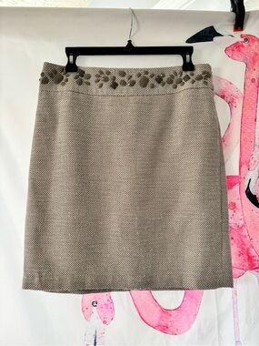 The Limited Taupe Beaded Pencil Skirt size 14
